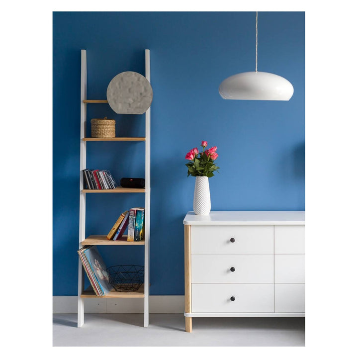 ASHME Stigehylde med spejl 45x35x180cm - Kridthvid – eksakt packshot på hvid baggrund