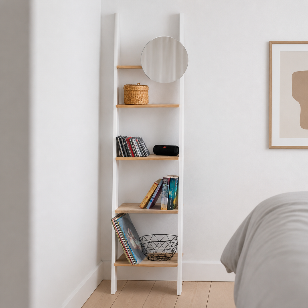 ASHME Stigehylde med spejl 45x35x180cm - Kridthvid – materiale- eller konstruktionsdetalje