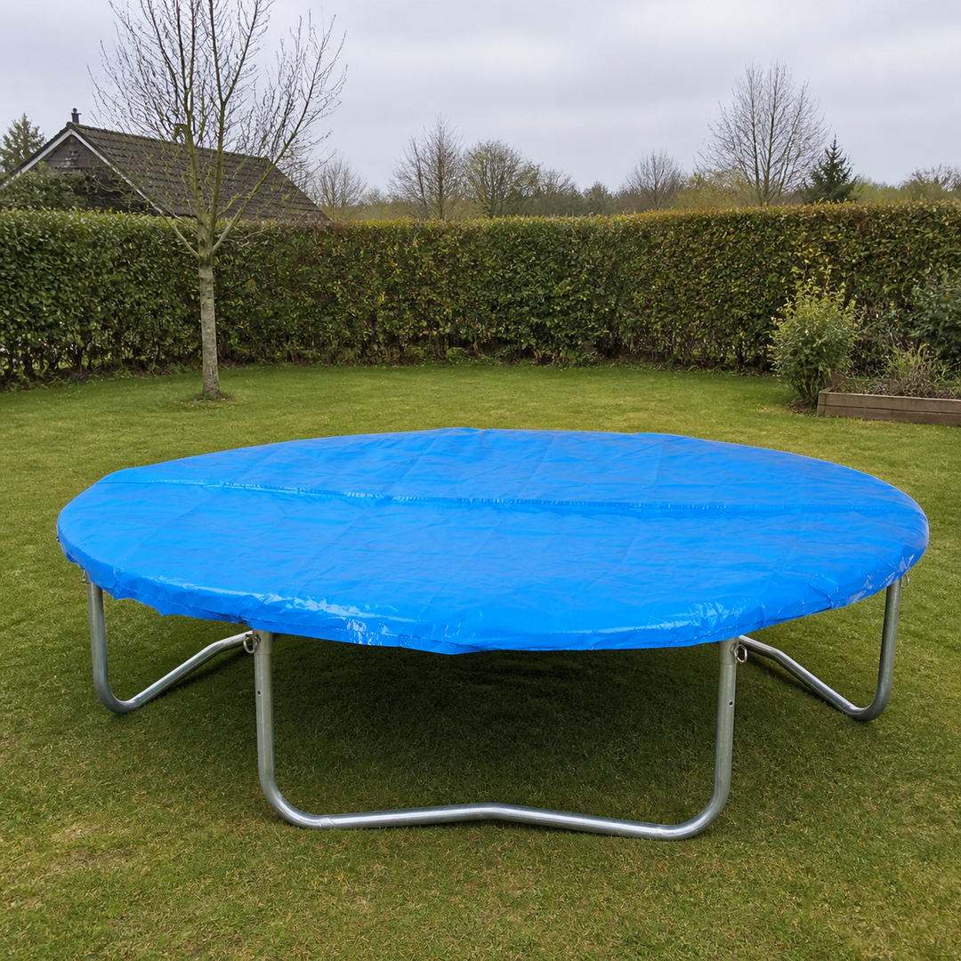 Betræk trampolin blå Ø366cm – hele produktet lukket i hjemmet