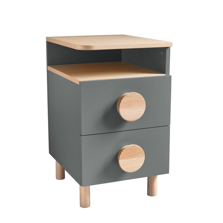DABI sengebord 41x50cm højrestillet Concrete Grey – eksakt packshot på hvid baggrund