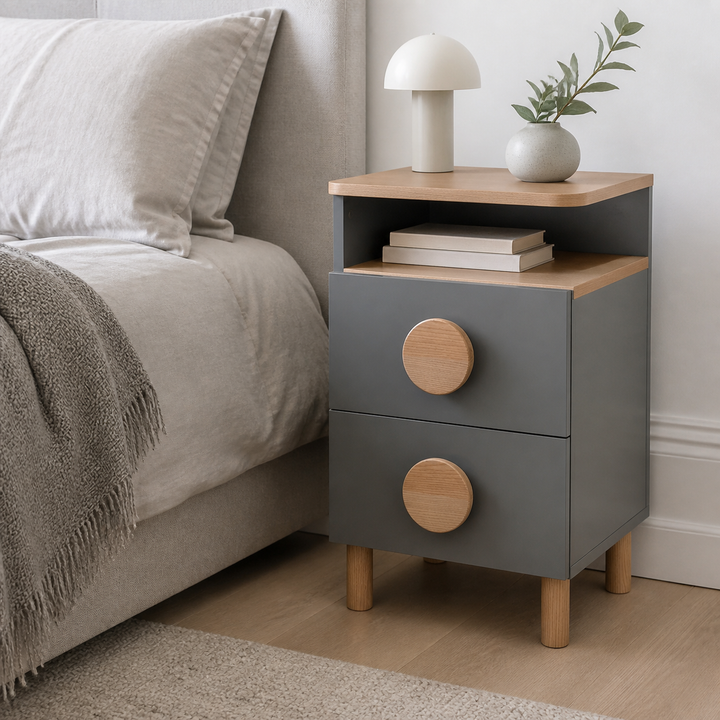 DABI sengebord 41x50cm højrestillet Concrete Grey – materiale- eller konstruktionsdetalje
