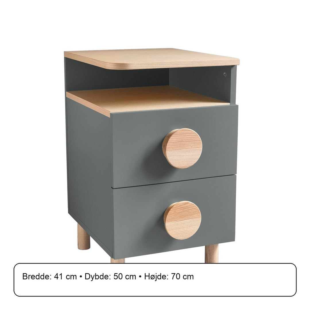 DABI sengebord 41x50cm højrestillet Concrete Grey – måldiagram
