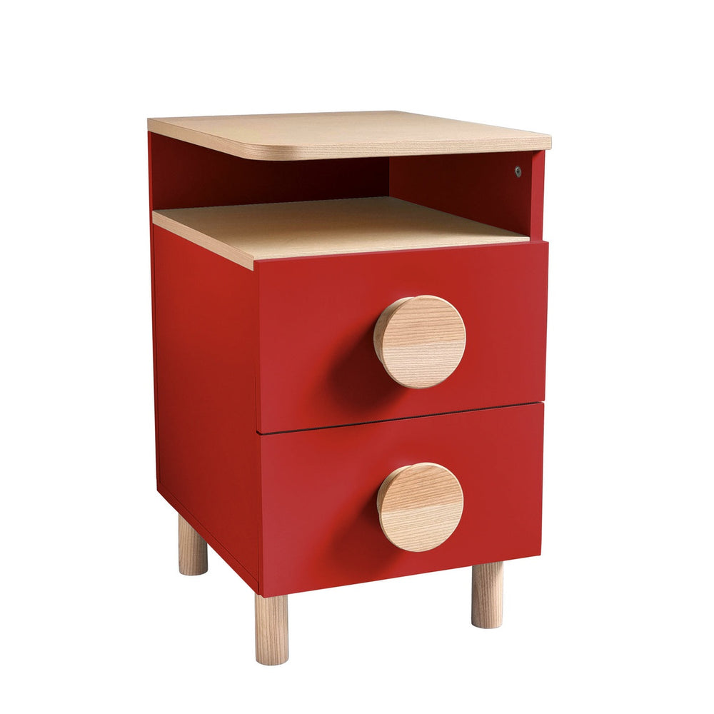 DABI sengebord 41x50cm højrestillet Pure Red – eksakt packshot på hvid baggrund