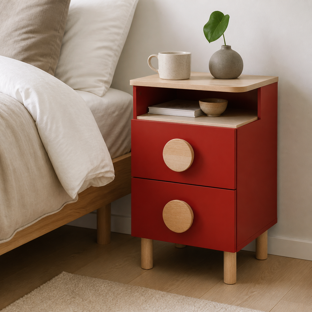DABI sengebord 41x50cm højrestillet Pure Red – materiale- eller konstruktionsdetalje