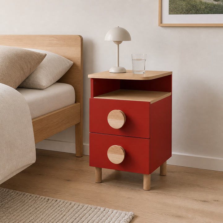 DABI sengebord 41x50cm højrestillet Pure Red – anden naturlig anvendelse eller vinkel