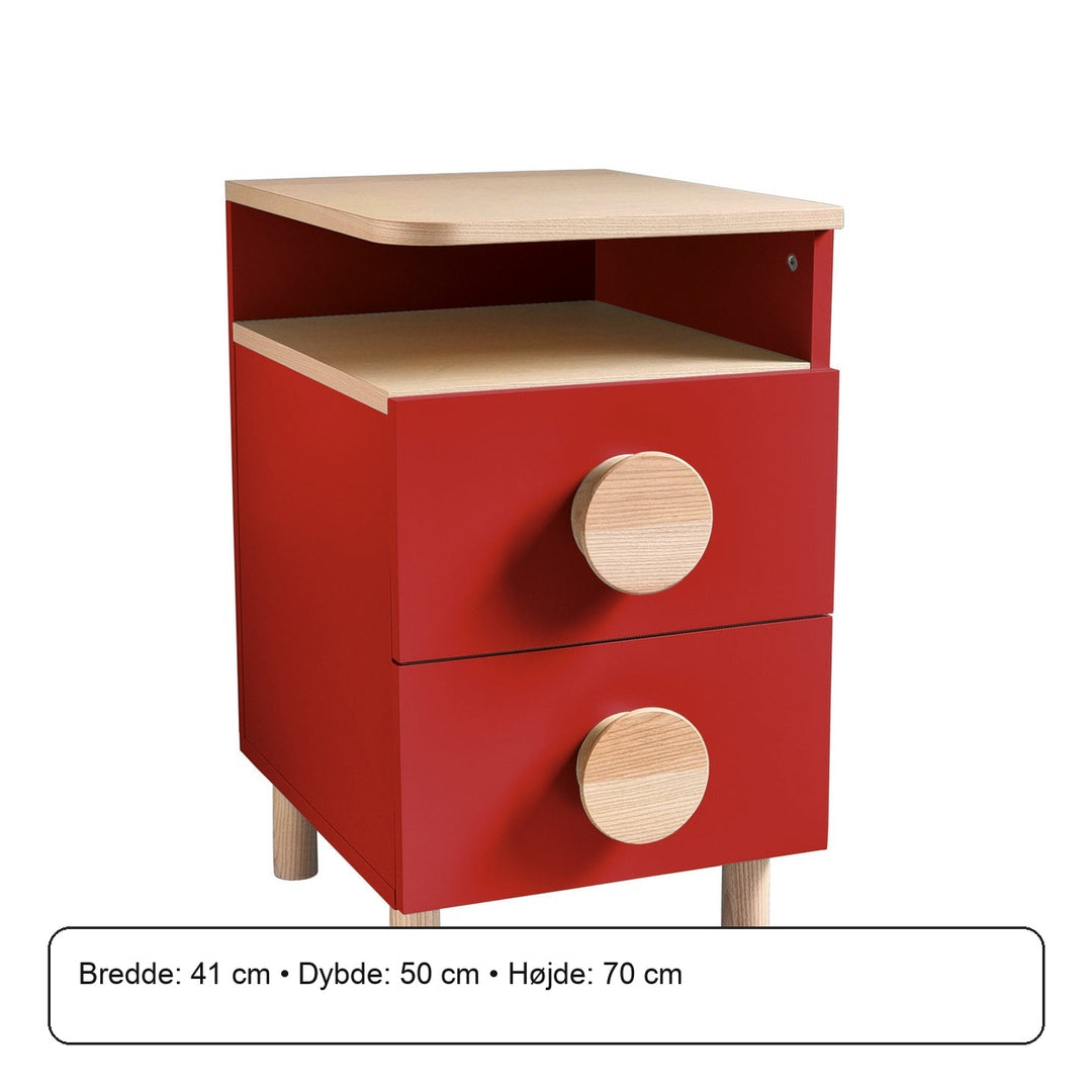 DABI sengebord 41x50cm højrestillet Pure Red – måldiagram