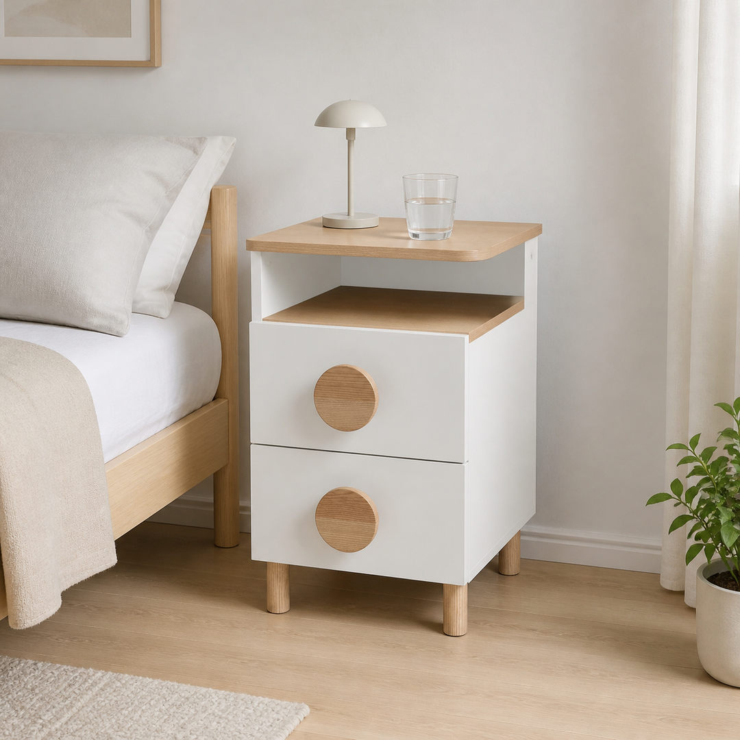 DABI sengebord 41x50cm højrestillet White – anden naturlig anvendelse eller vinkel
