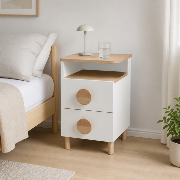 DABI sengebord 41x50cm højrestillet White – anden naturlig anvendelse eller vinkel