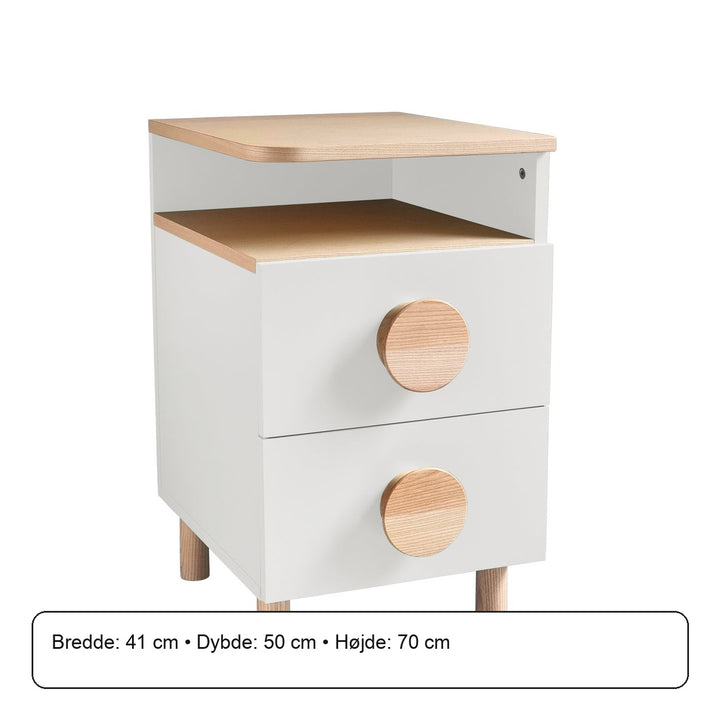 DABI sengebord 41x50cm højrestillet White – måldiagram