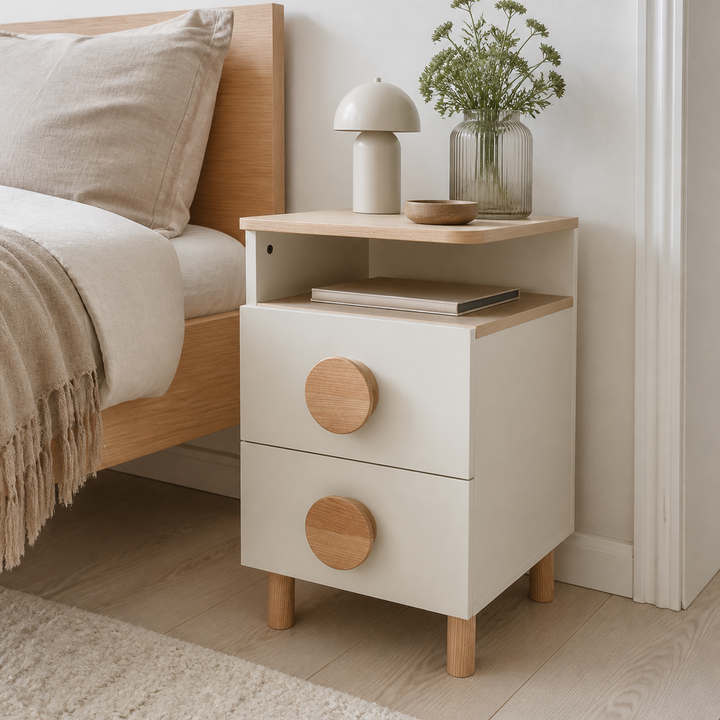 DABI sengebord 41x50cm venstre Chalk White – materiale- eller konstruktionsdetalje