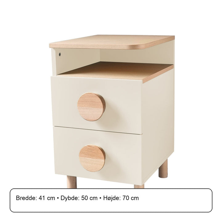 DABI sengebord 41x50cm venstre Chalk White – måldiagram