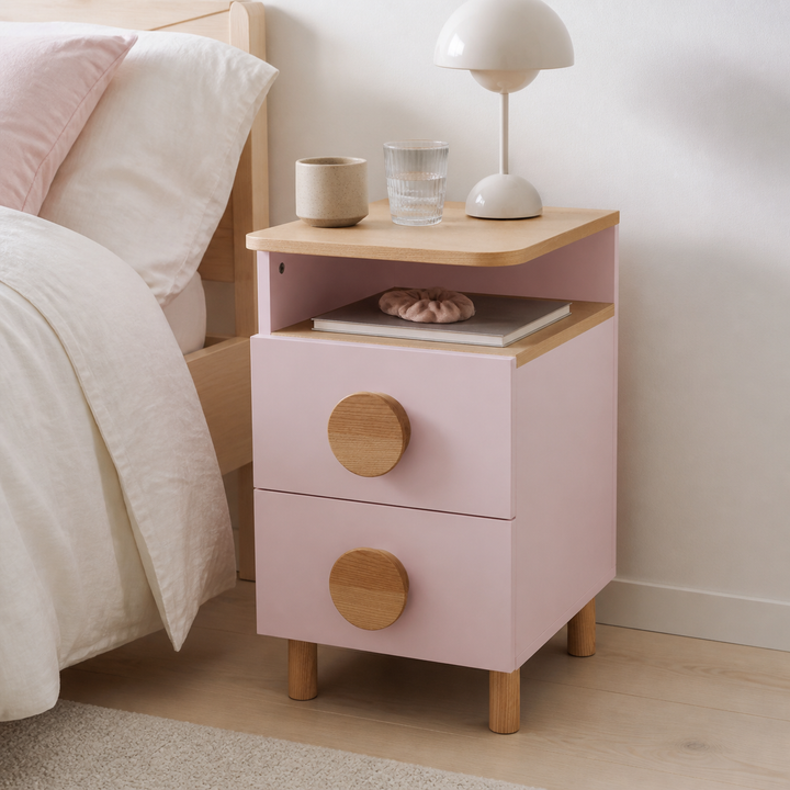 DABI sengebord 41x50cm venstrestillet Powder Pink – materiale- eller konstruktionsdetalje