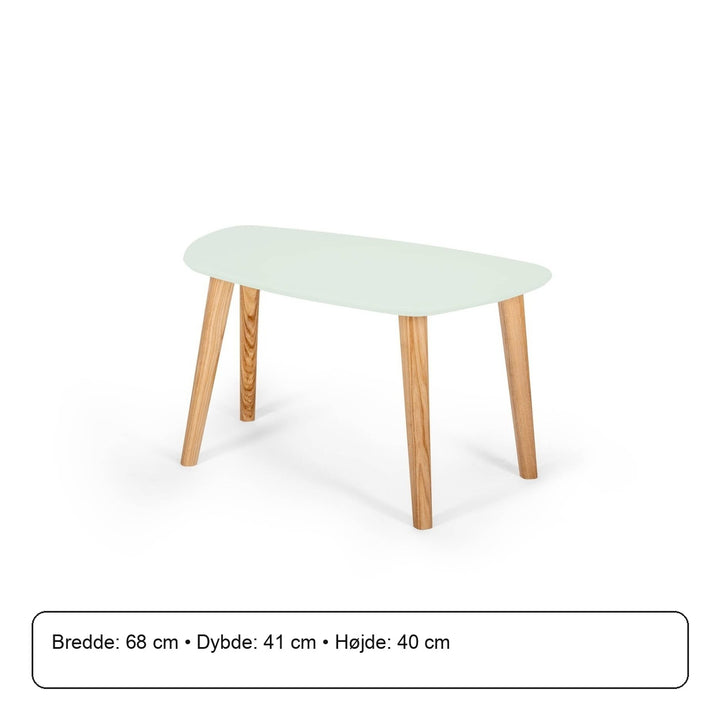 Endocarp Sofabord 68x41x40cm - Fleeting Mint/asketræ – måldiagram eller verificeret produktkort