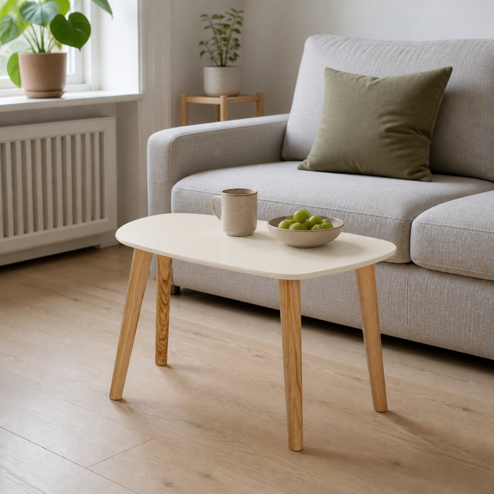 Endocarp Sofabord 68x41x40cm - Kridthvid/Asketræ – vigtigste funktion