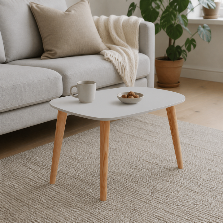 Endocarp Sofabord 68x41x40cm - Pearl Grey / Askwood – hele produktet samlet og ryddeligt