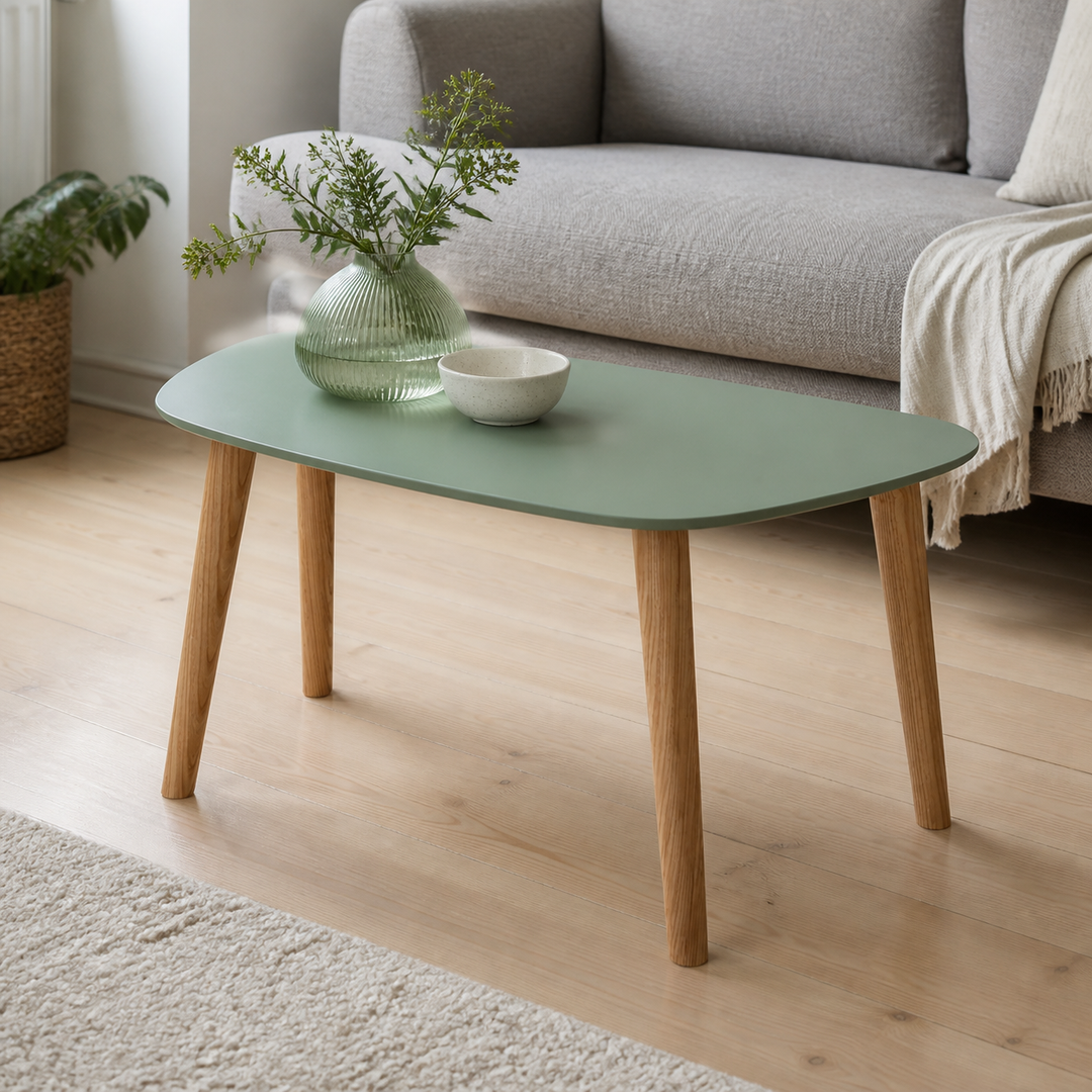 Endocarp Sofabord 80x48x40cm Salviegrøn / Asketræ – materiale- eller konstruktionsdetalje