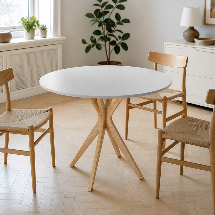JUBI Rundt spisebord diam. 80cm Pearl Grey – hele produktet samlet og ryddeligt