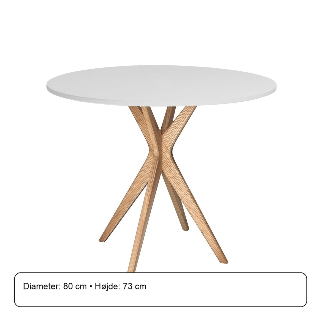 JUBI Rundt spisebord diam. 80cm Pearl Grey – måldiagram eller verificeret produktkort