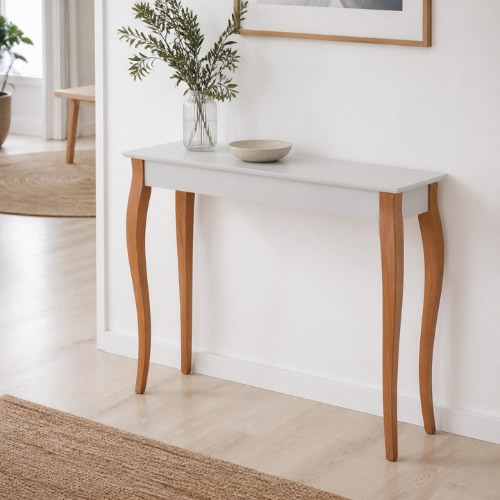Konsol LILLO 105x35cm Hvide Ben / Lysegrå – vigtigste funktion