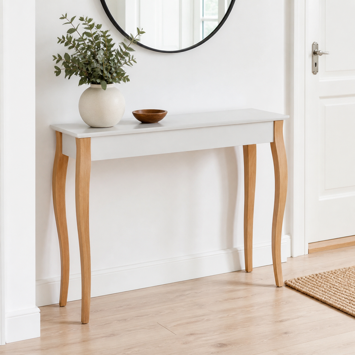 Konsol LILLO 105x35cm Hvide Ben / Lysegrå – materiale- eller konstruktionsdetalje