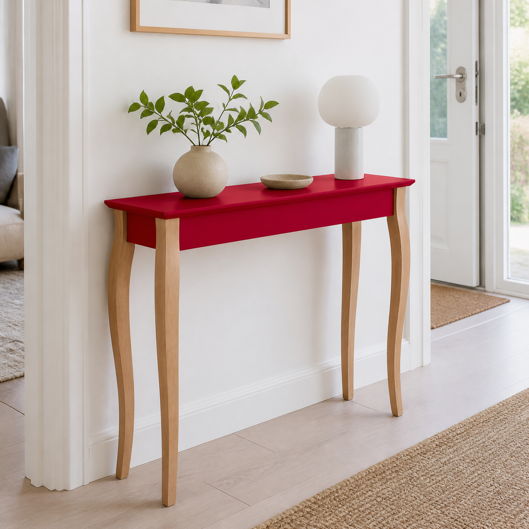 Konsol LILLO 105x35cm Hvide Ben / Rød – materiale- eller konstruktionsdetalje