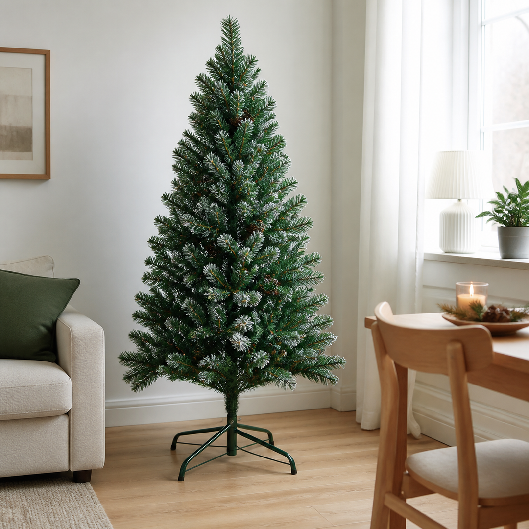 Kunstig juletræssne – hele produktet samlet og ryddeligt