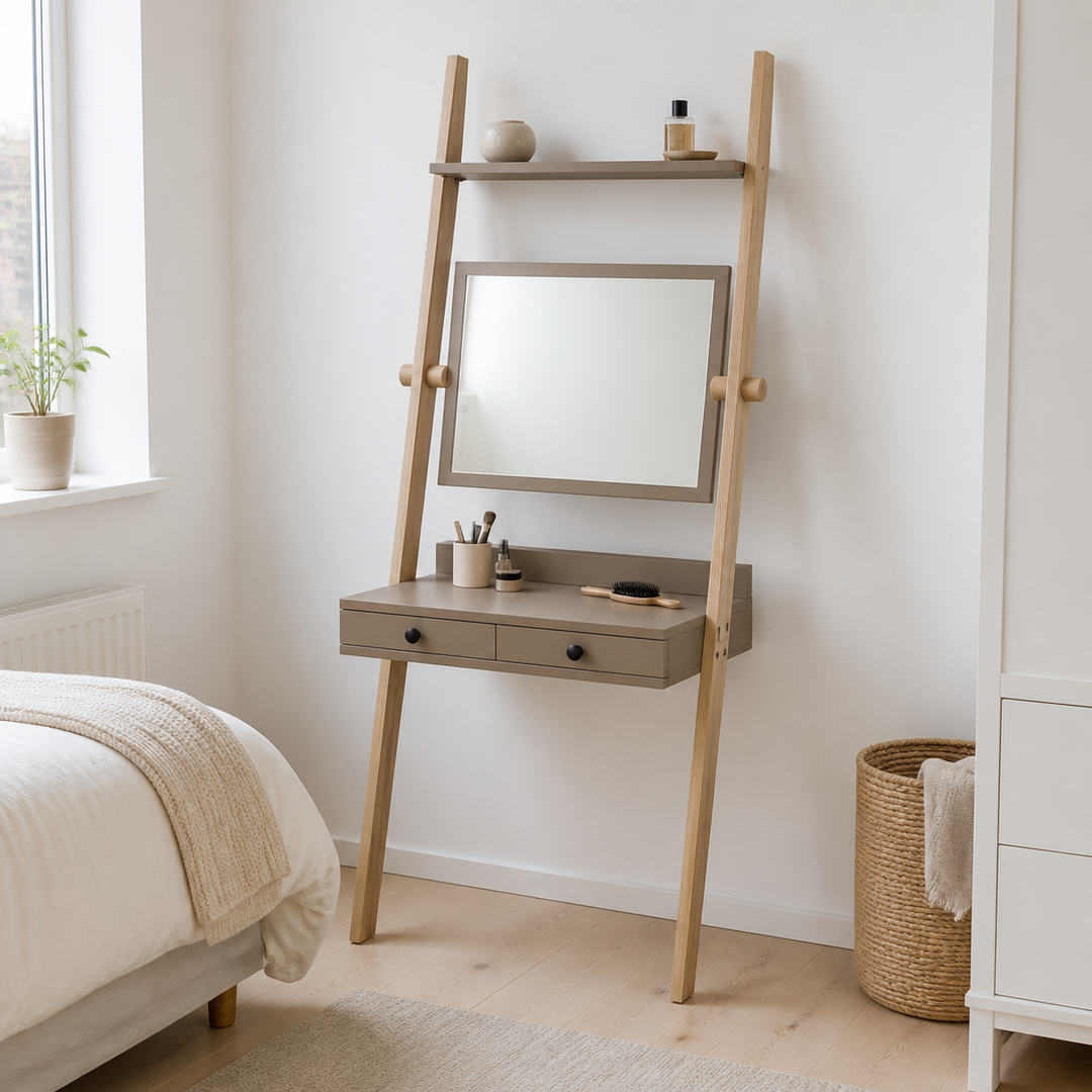 LENO sminkebord 79x183cm Asketræ Brun – hero i naturlig brug