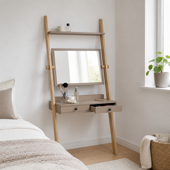 LENO sminkebord 79x183cm Asketræ Brun – vigtigste funktion