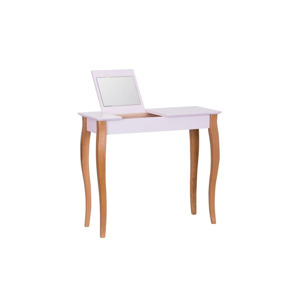 LILLO Sminkebord med spejl - 85x35cm Pink – eksakt packshot på hvid baggrund