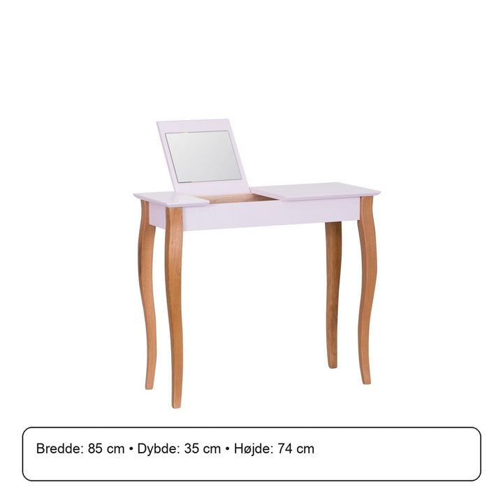 LILLO Sminkebord med spejl - 85x35cm Pink – måldiagram eller verificeret produktkort