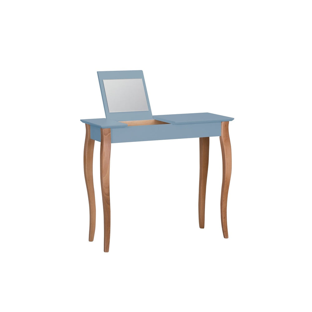 LILLO Sminkebord med spejl 85x35cm Gentle Blue – eksakt packshot på hvid baggrund