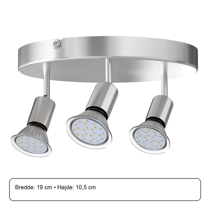 Loftslampe "Amaryllis" 3 flammer rundt – måldiagram eller verificeret produktkort