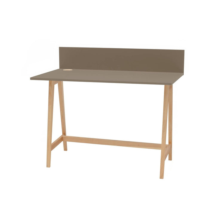 LUKA Asketræ Skrivebord 110x50cm Brun – eksakt packshot på hvid baggrund