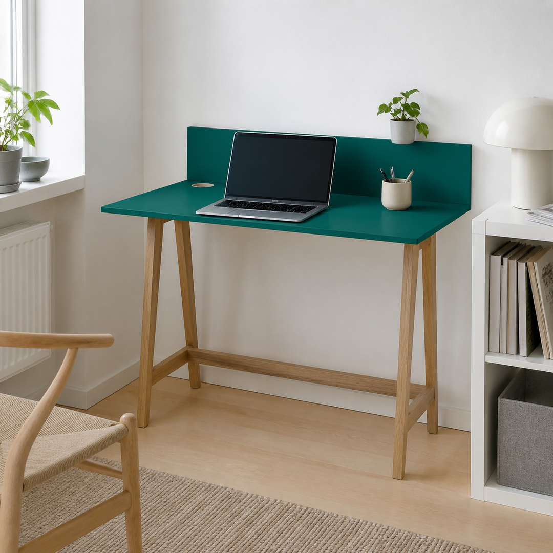 LUKA Asketræ Skrivebord 110x50cm Grøn – vigtigste funktion