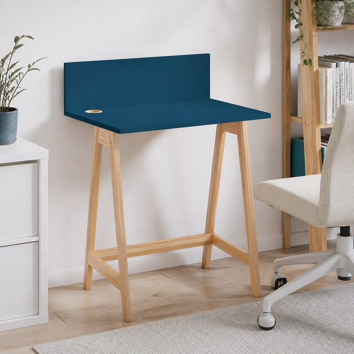 LUKA Asketræ Skrivebord 65x50cm / Petrol Blue – materiale- eller konstruktionsdetalje