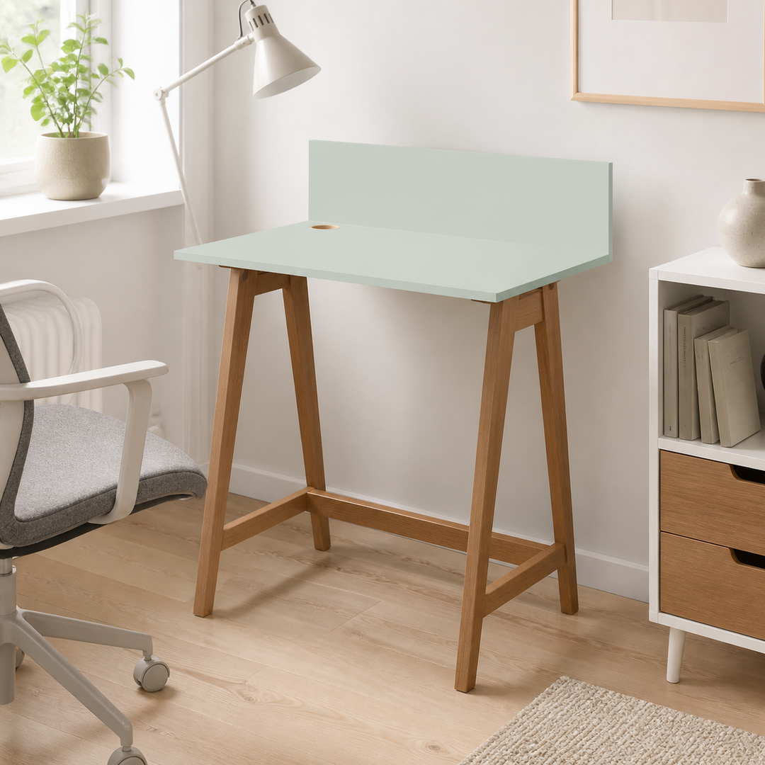 LUKA Asketræ Skrivebord 65x50cm Fleeting Mint – anden naturlig anvendelse eller vinkel