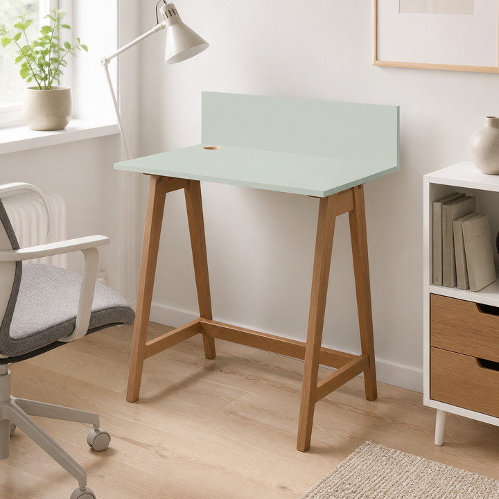 LUKA Asketræ Skrivebord 65x50cm Fleeting Mint – anden naturlig anvendelse eller vinkel