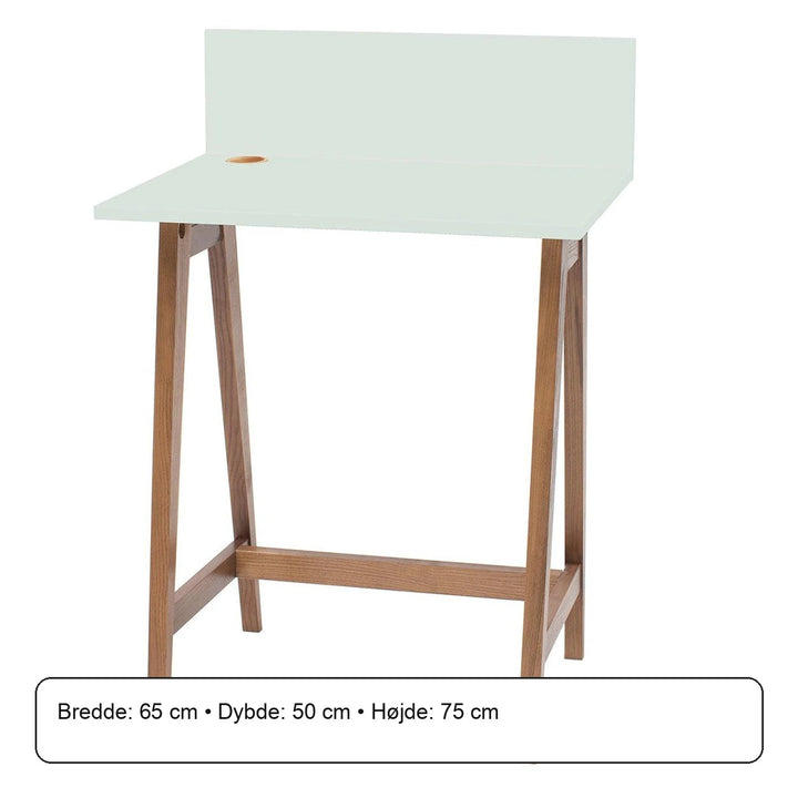 LUKA Asketræ Skrivebord 65x50cm Fleeting Mint – måldiagram eller verificeret produktkort