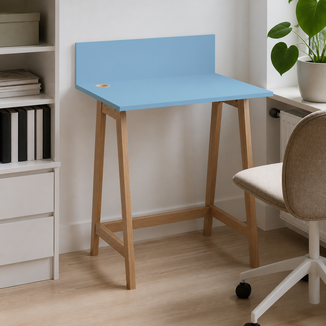 LUKA Asketræ Skrivebord 65x50cm Gentle Blue – materiale- eller konstruktionsdetalje