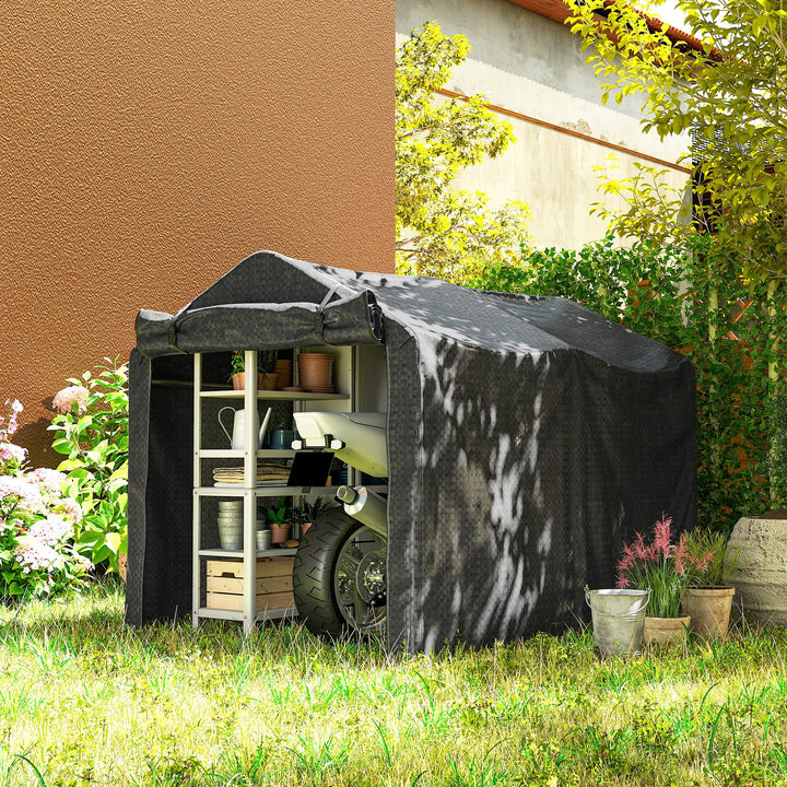 Garagetelt, vandtæt garagetelt med dør, UV-bestandig, 220 x 157 x 165 cm, sort