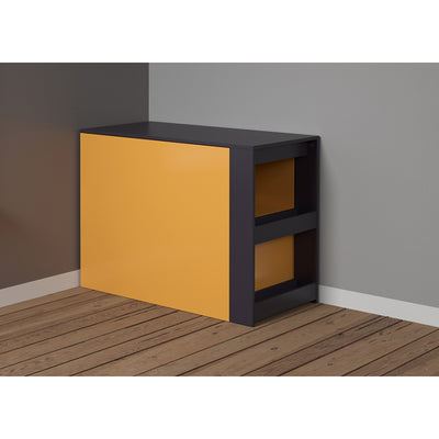 Udtrækkeligt sofabord LØSNING gul / mørkeblå, 100-170x50xH76 cm