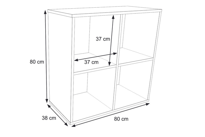 Bogreol Loni 2x2 hvid