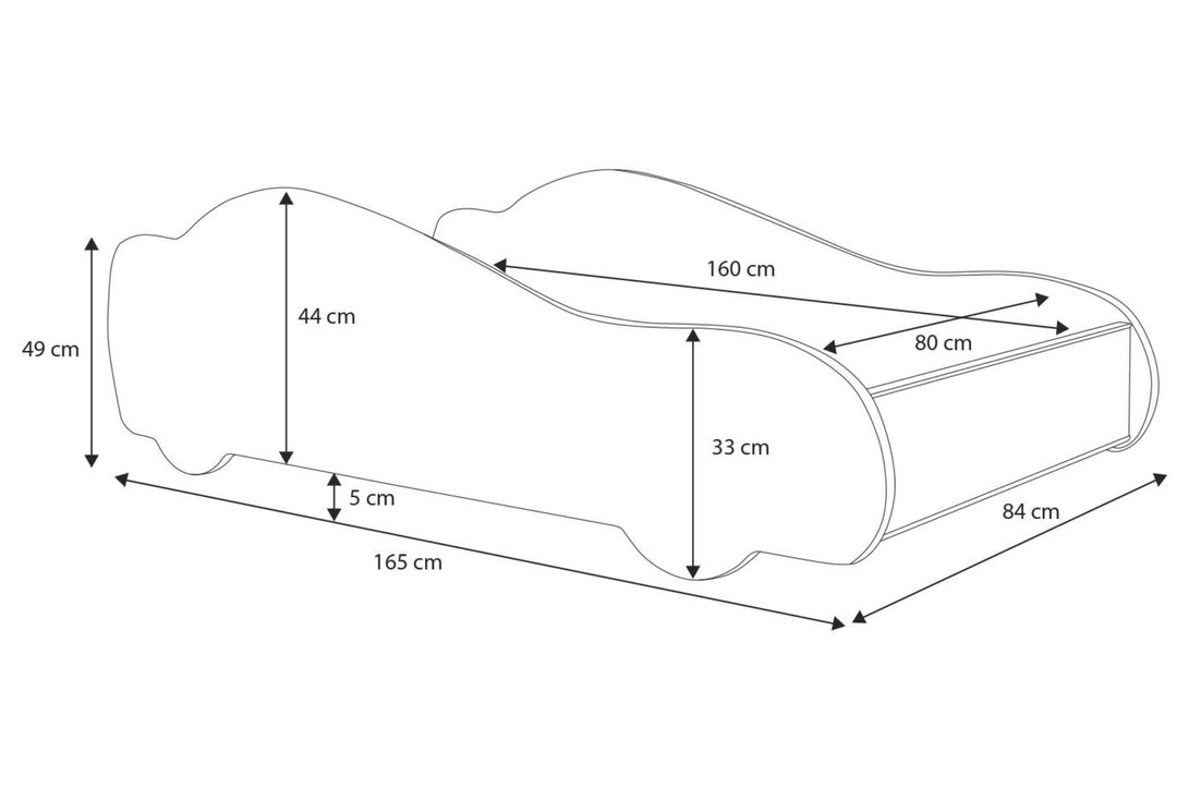 Batcar seng 160x80 - med madras