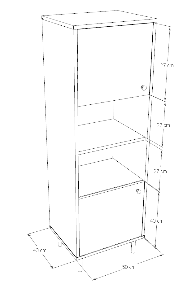 Venus hvid høj reol