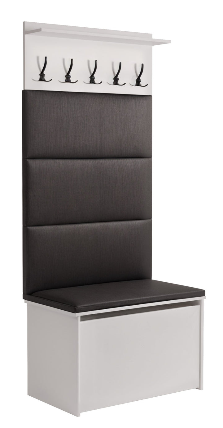 Garderobe med skoskab, sæde og knagerække