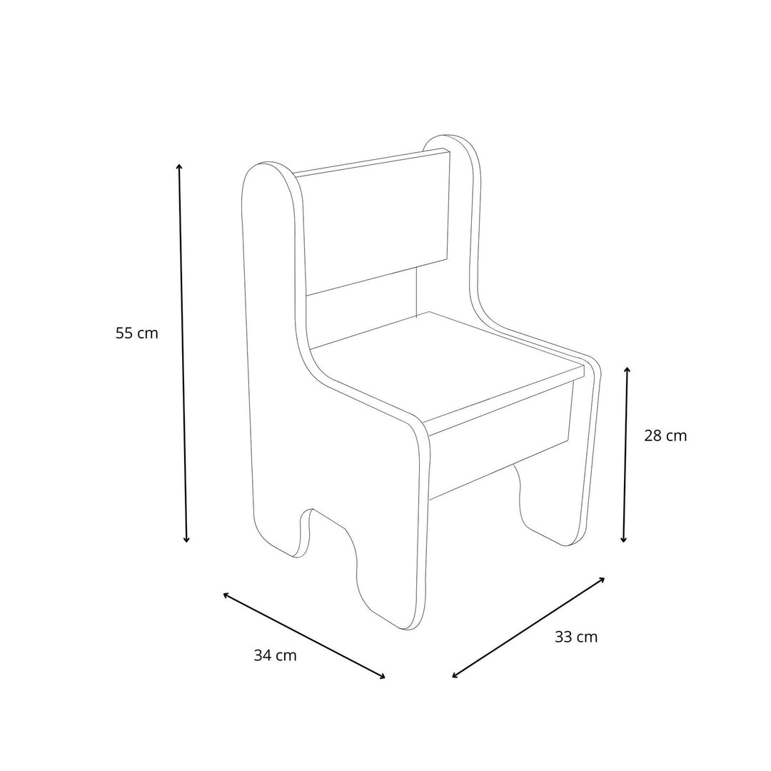 Børnebord + stolesæt - hvid/eg håndværk guldfarvet