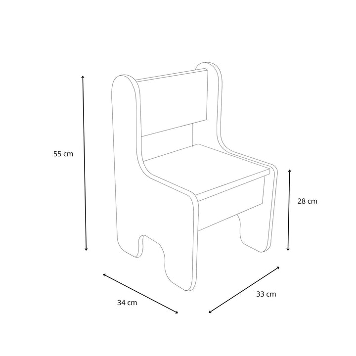 Børne Timi bord + stol MDF farve hvid