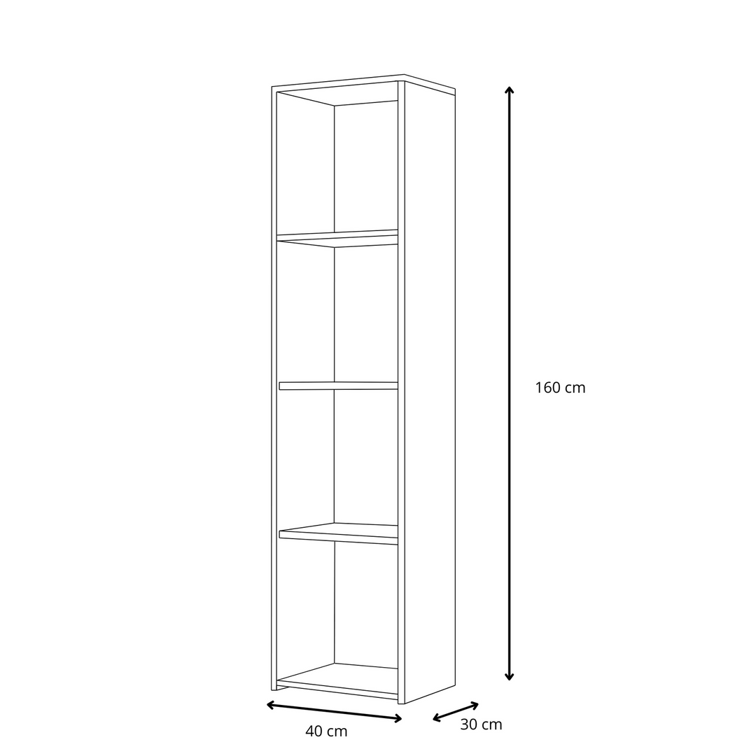 Reol LONI 160x40 cm - farve Artisan eg