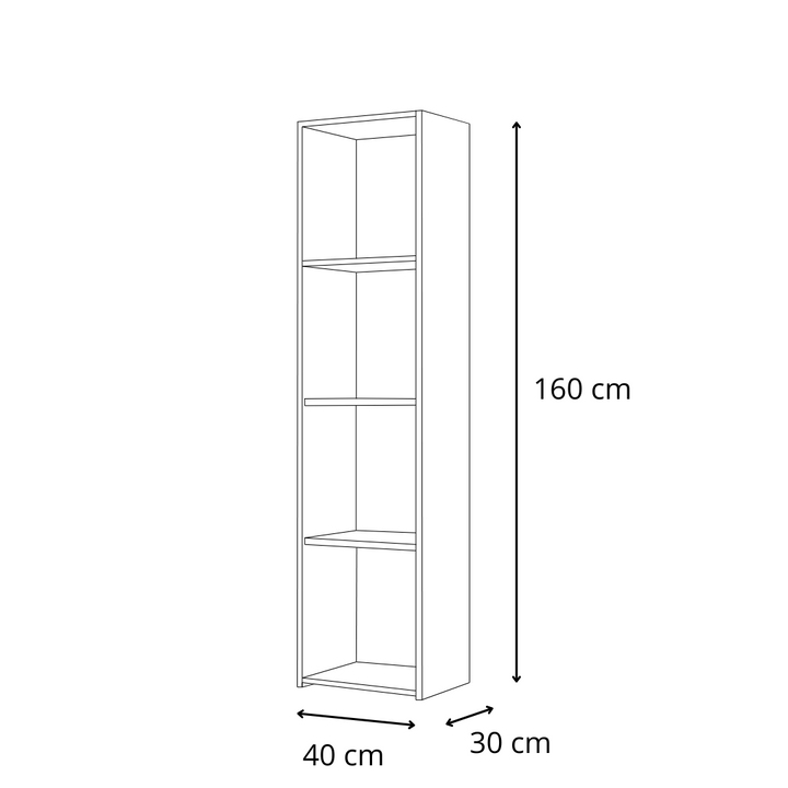 Massiv reol LONI 160x40 cm - farve Artisan eg