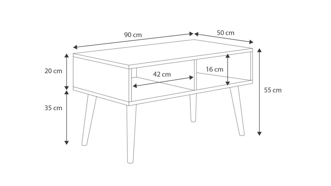 Sofabord hvid eg Sonoma Sandi